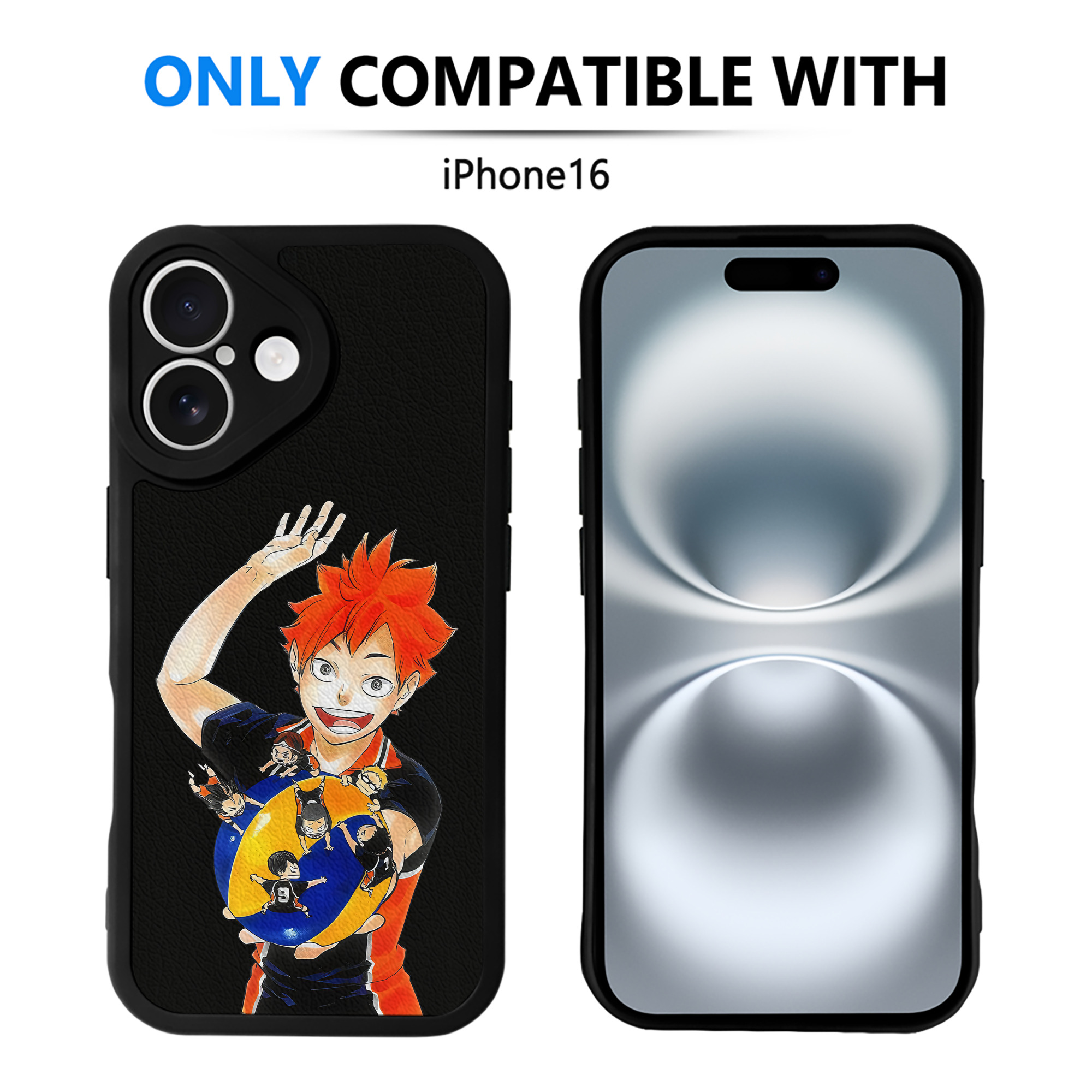 （画像用） ハイキュー!! Haikyu!! 【iPhone 16シリーズ対応】シリコンスマホケース（レザー調） 材質：シリコン